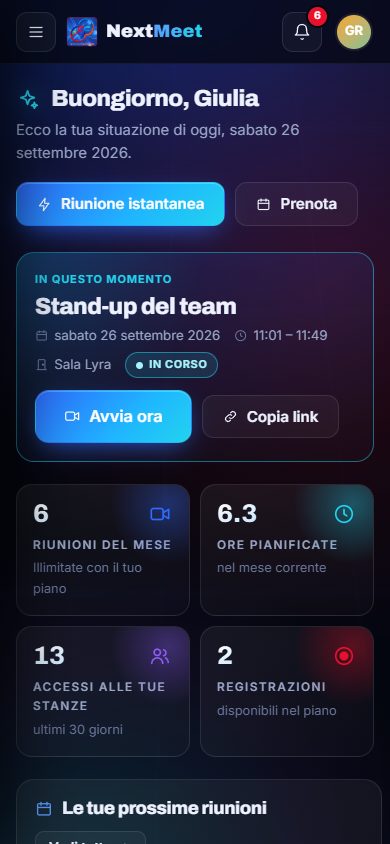La dashboard su smartphone.